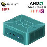 Мини ПК Beelink SER7 AMD Ryzen 7 7840HS (до 5,1 ГГц), RAM 32 ГБ, SSD 1 ТБ, Windows 11 Pro Mini PC, зеленее