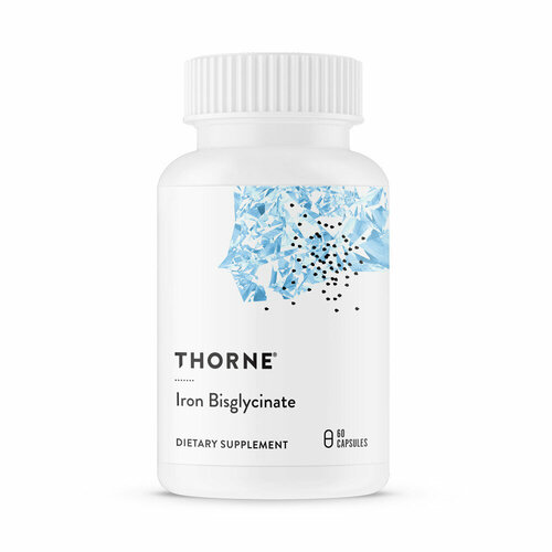 Thorne Research, Бисглицинат железа, Iron Bisglycinate, 60 капсул mарганца бисглицинат thorne research 60 капсул