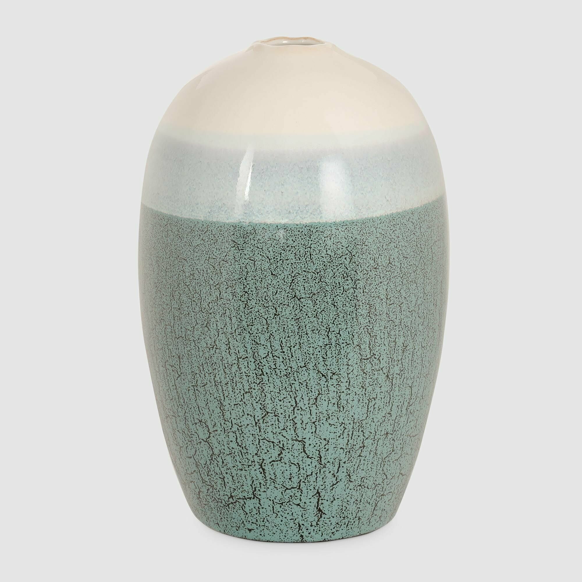 фото Ваза для цветов Eurasia Group фарфоровая зеленая 16x16x25 см