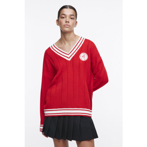 Джемпер Befree, размер M, красный высококачественный новый модный дизайнерский бренд роскошная уличная одежда вязаный пуловер свитер с надписью осенне зимний повседневн