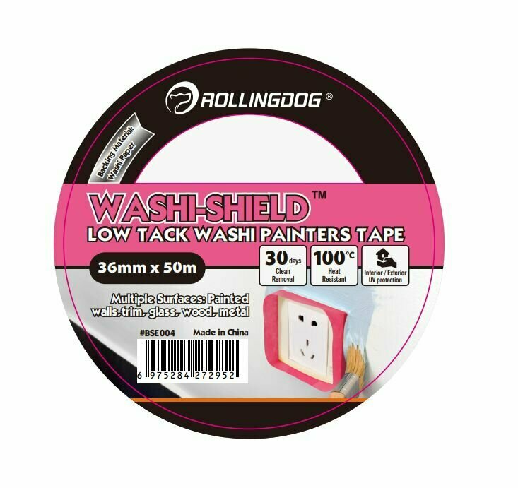 Малярная лента ROLLINGDOG Washi Tape малярный скотч 36 мм. х 50 м для четких границ