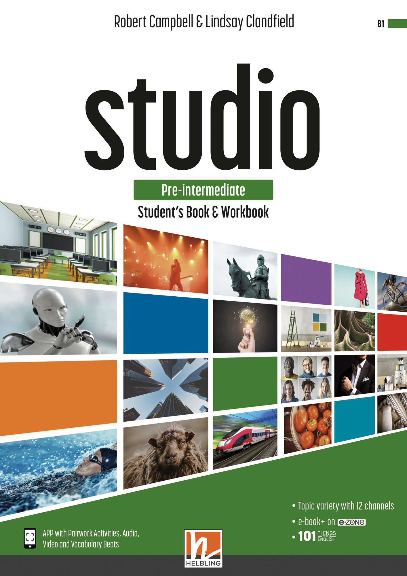 STUDIO Pre-Intermediate Student's Book & Workbook + e-zone, комлект из учебника и рабочей тетради по английскому языку для студентов и взрослых