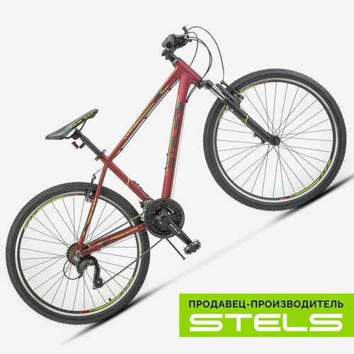 велосипед горный 26 stels navigator 590 v k010 16 бордовый салатовый Велосипед горный Navigator-590 V 26 K010 16 Бордовый/салатовый