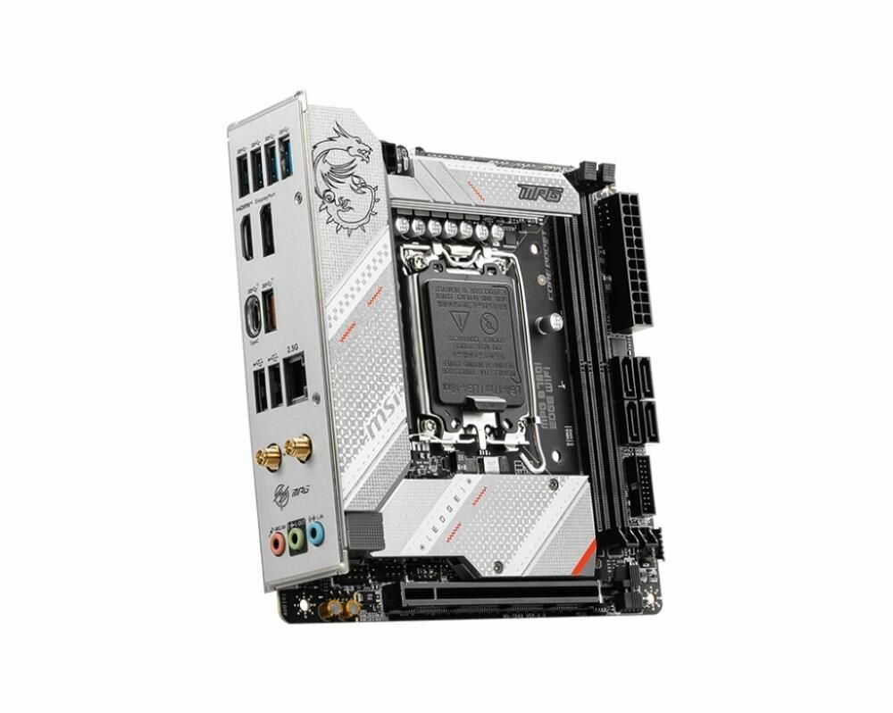 Материнская плата mini-ITX MSI (LGA1700, B760, 2*DDR5 (7200), 4*SATA 6G RAID, 2*M.2, PCIE, 2.5Glan, WiFi, BT, HDMI, DP, USB Type-C - фото №4