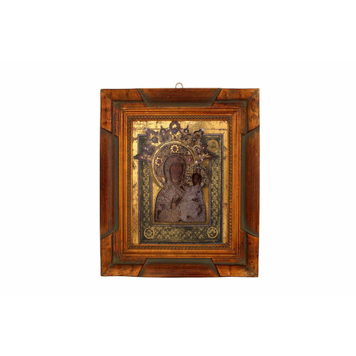 Икона Leander Тихвинская 250*185 мм, рама №9 икона на фарфоре 250 х 185 мм в деревянной раме 9 leander владимирская 158565