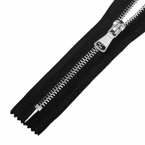 Молния MaxZipper мет. №5 никель шлиф. звено, 18см н/р цв. F322 черный уп.10шт молния maxzipper мет n5 никель шлиф звено 18см н р цв f322 черный