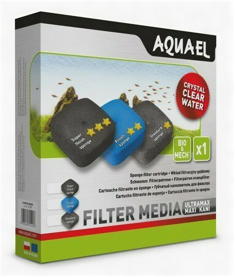 Губка для фильтров Aquael ULTRAMAX, ULTRA FILTER, MAXI KANI /мелкопористая (45 PPI)/