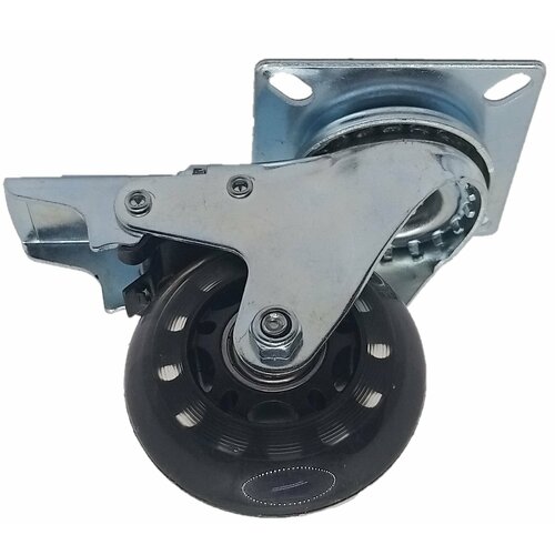 Прозрачное колесо с тормозом викарт 63мм