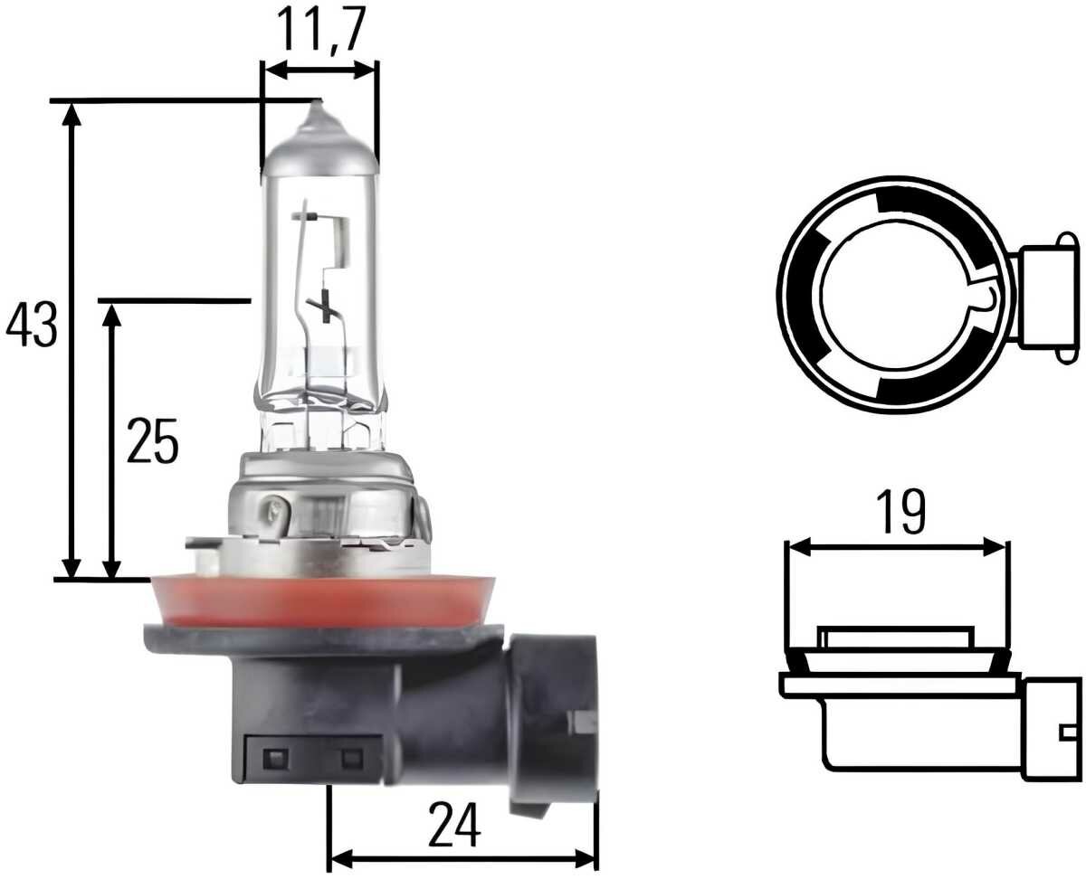 Лампа 12V H11 55W PGJ19-2 галогеновая 8GH008358121 (Hella)