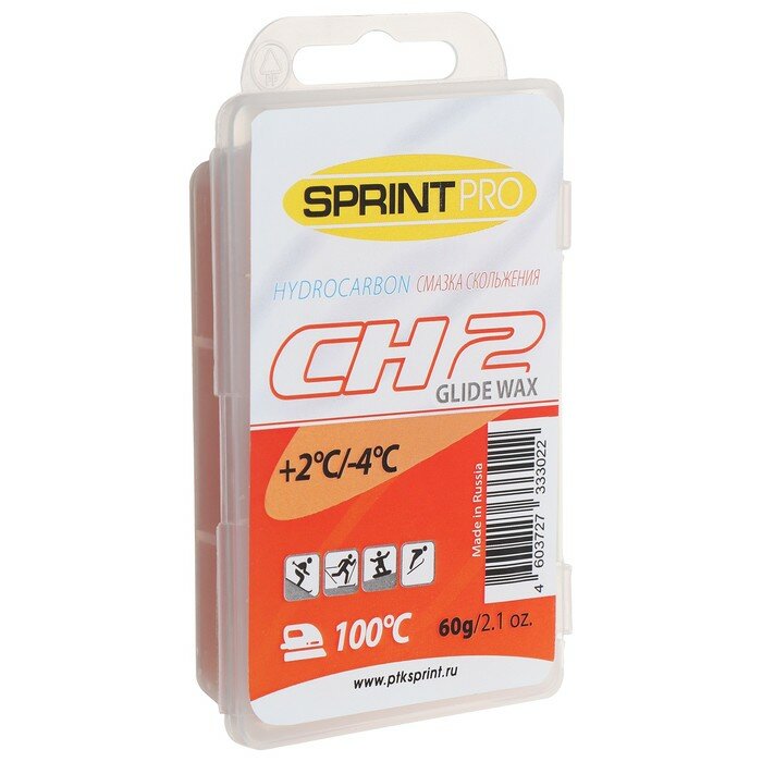 Мази скольжения Sprint pro SPRINT PRO, CH2 Red, (+2 -4°C), 60г