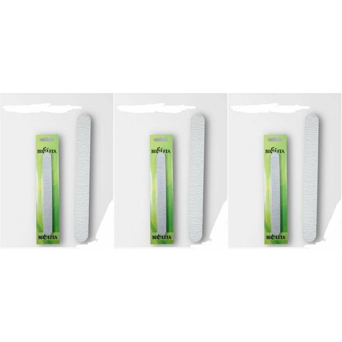 Белита пилка для ногтей наждачная на блистере прямая тонкая цвет серебро 182см 3шт 1336₽