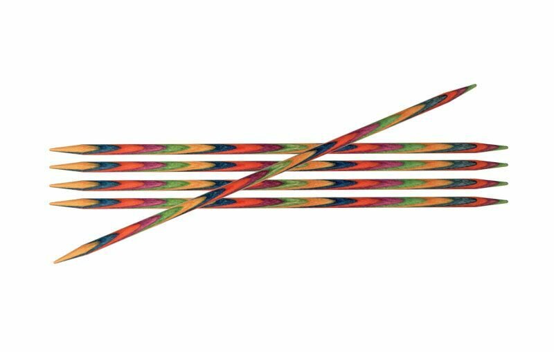 Спицы чулочные "Symfonie" 3,25мм/15см, дерево, многоцветный, 5шт в упаковке, KnitPro, арт.20106