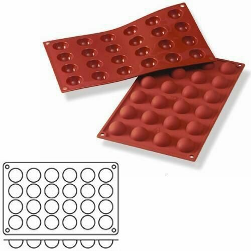 Форма силиконовая Martellato Полусфера d30мм h15мм, 24 ячейки