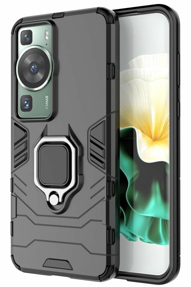 Чехол противоударный для Huawei P60 и P60 Pro / Хуавей Р60 и Р60 Про (Черный)