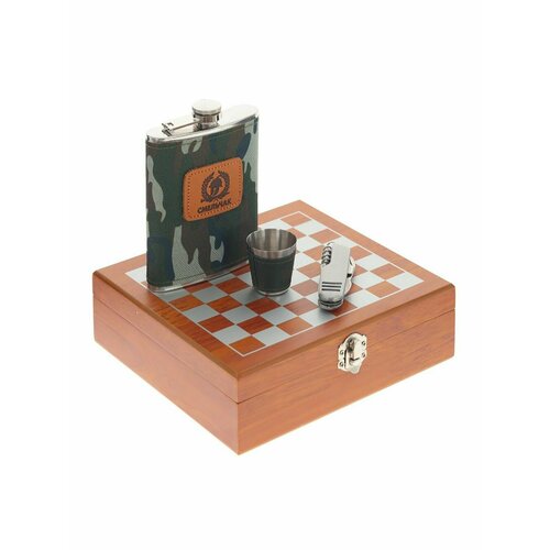 Подарочный набор с фляжкой Remecoclub Шахматы, 250 мл
