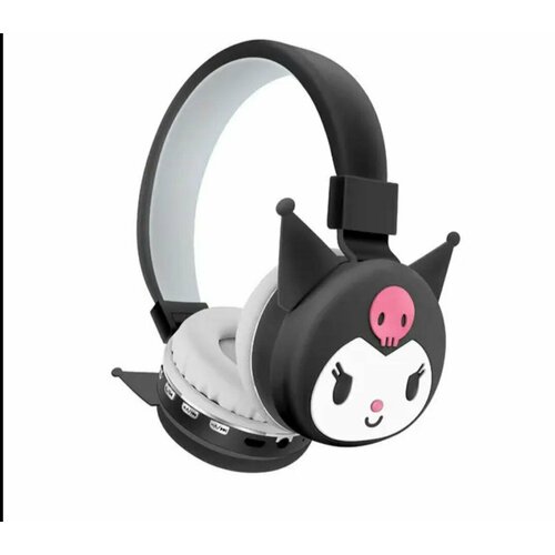 Наушники беспроводные накладные детские bluetooth с USB зарядкой FM Куроми черный 1265₽