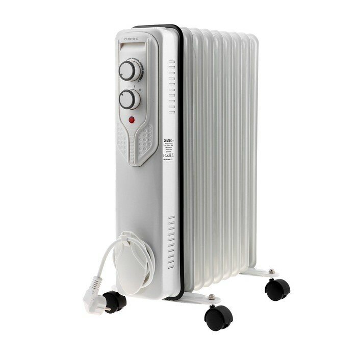 фото Обогреватель Centek CT-6206, масляный, напольный, 2000 Вт, 20 м², 9 секций, белый