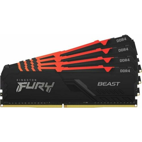 Kingston 32GB 2666MHz DDR4 CL16 DIMM Kit of 4 FURY Beast RGB 1080100₽