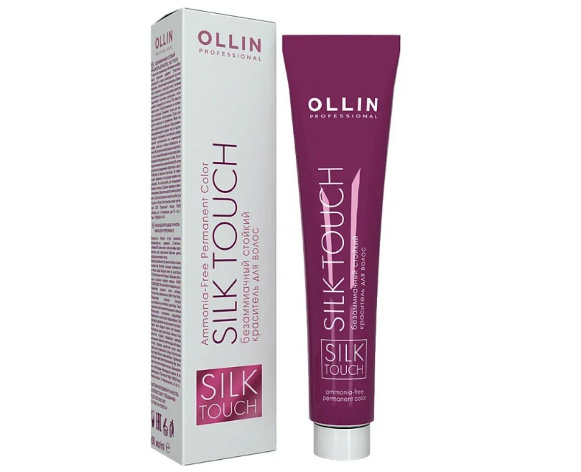 OLLIN Professional Silk Touch стойкий краситель для волос безаммиачный, 6/13, темно-русый пепельно-золотистый 60 мл