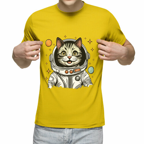 Футболка Us Basic, размер S, желтый мужская футболка кот космонавт s темно синий