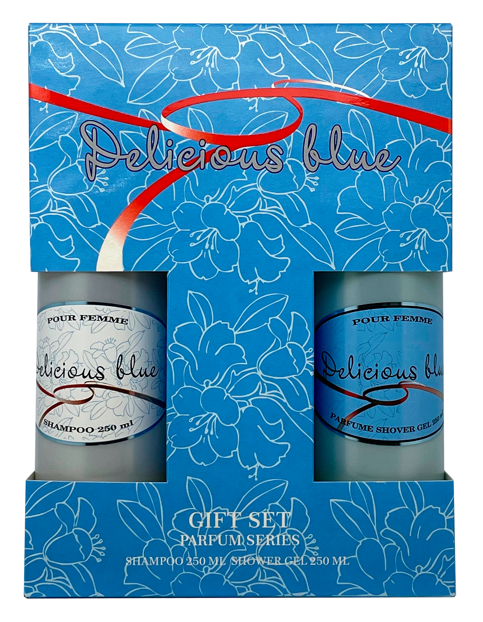 Подарочный косметический парфюмерный набор FESTIVA Parfum Series DELICIOUS BLUE для женщин (Шампунь250мл. + Гель д/душа250мл.)