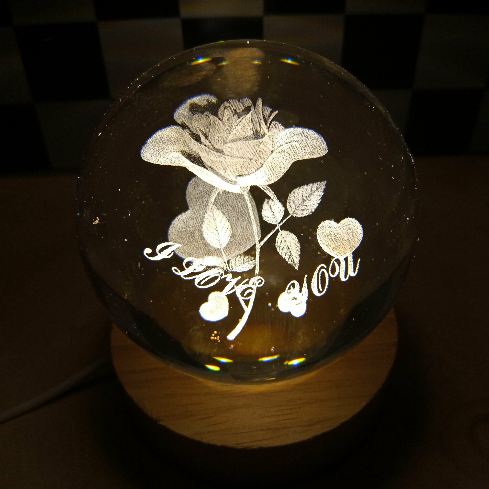 Ночник Хрустальный шар настольный светильник usb подарок на Новый год - фотография № 8