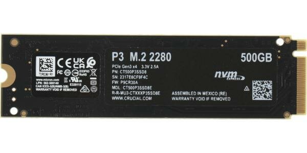 Накопитель SSD Crucial P3 500Gb (CT500P3SSD8) - фото №14