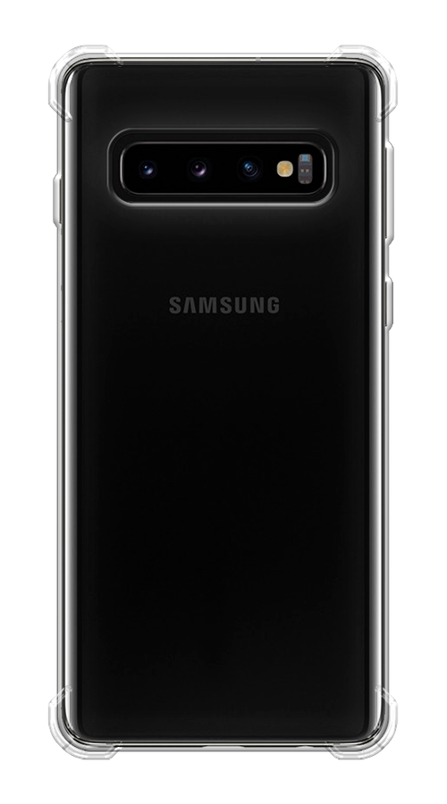 Противоударный силиконовый чехол на Samsung Galaxy S10 / Самсунг Галакси S10, прозрачный