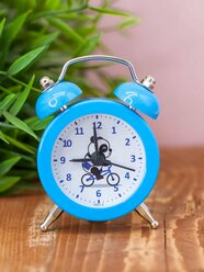 Часы настольные с будильником Mini panda blue