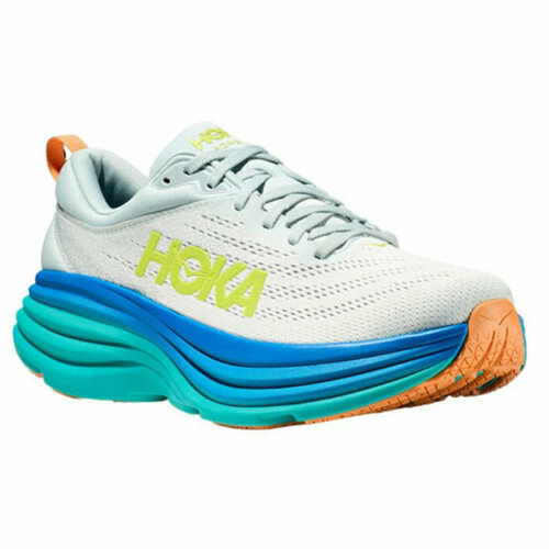 Кроссовки HOKA Bondi 8, полнота D, размер US8D/UK7.5/EU41 1/3/JPN26, голубой, серый