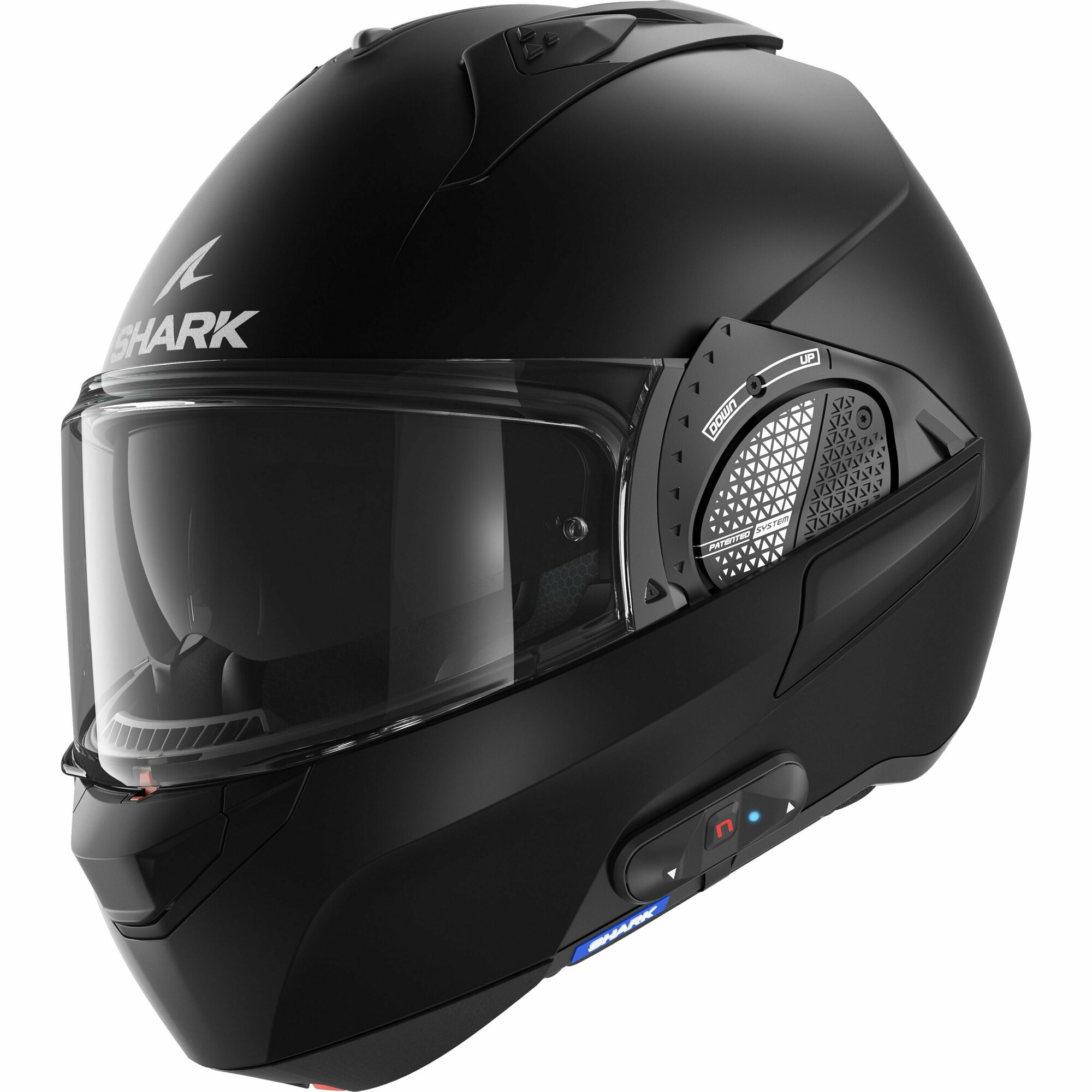 Мотошлем трансформер модуляр Shark EVO GT PACK N-COM EDITION BLANK MAT Black, S