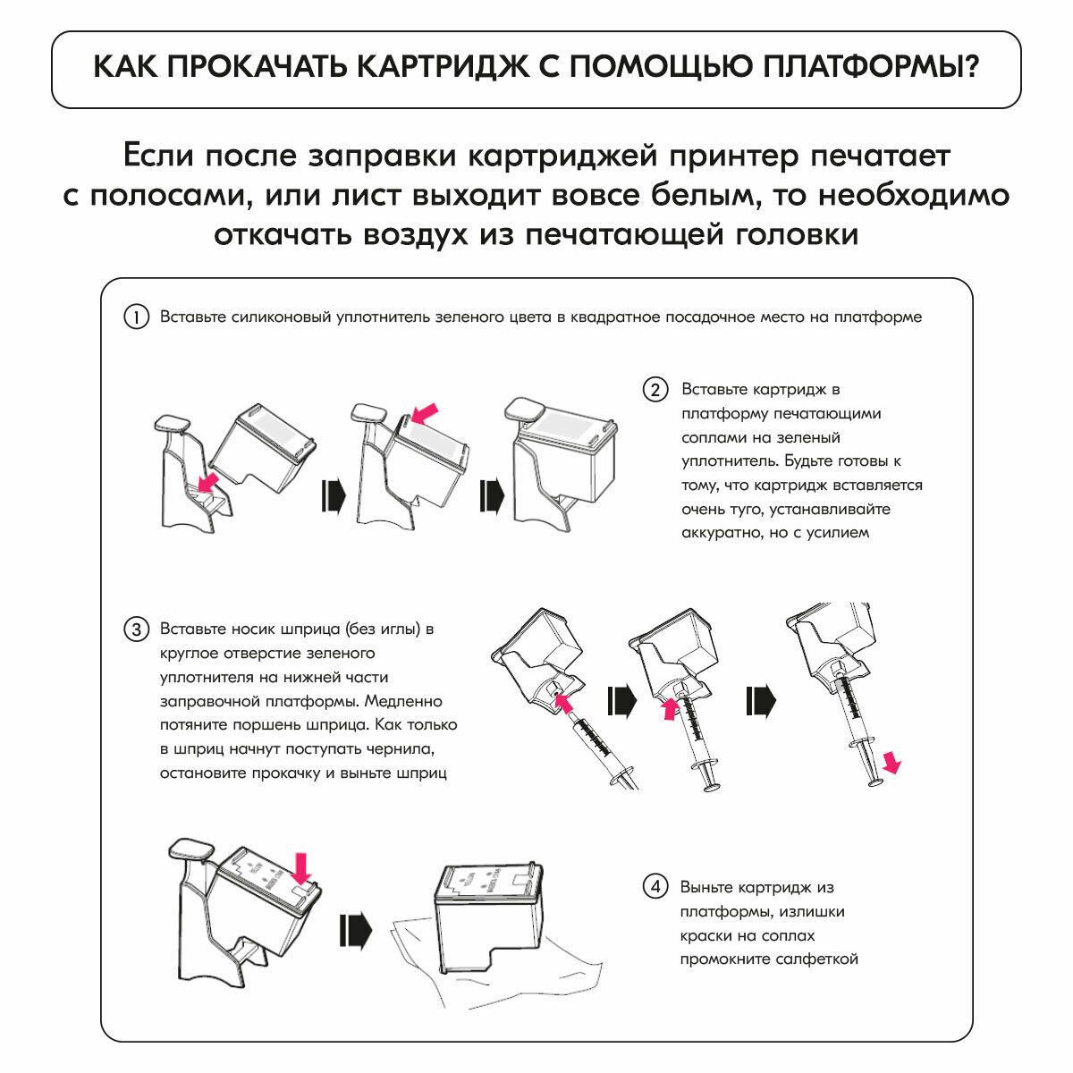 Заправочная платформа (станция) для заправки, прокачки и восстановления картриджей Canon PG-445, CL-446 + шприц и промывочная жидкость, Inkmaster