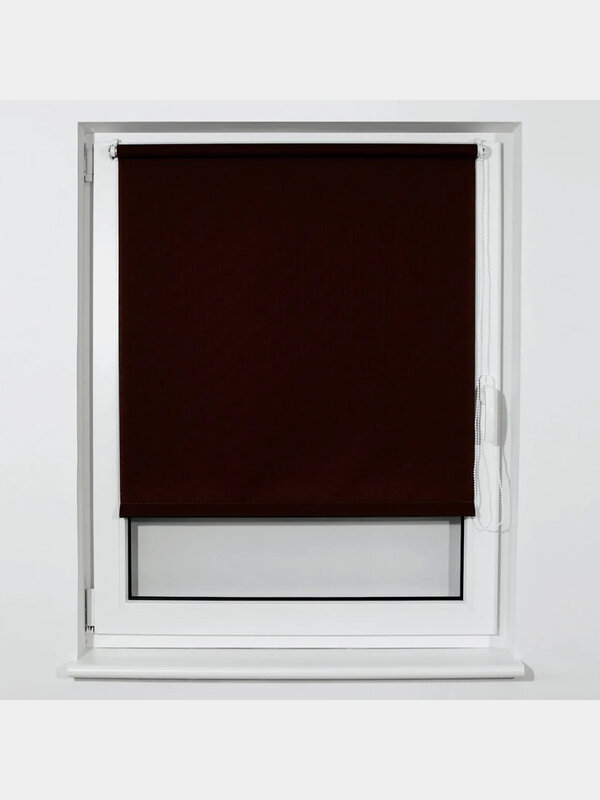 Штора рулонная на пластиковые и деревянные окна Brabix 60х175 см, текстура - лён, 605987