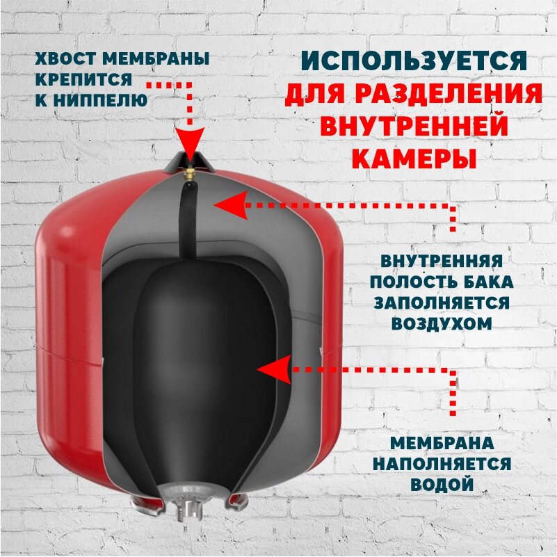 Мембрана для гидроаккумуляторов и расширительного бака 80-100 литров