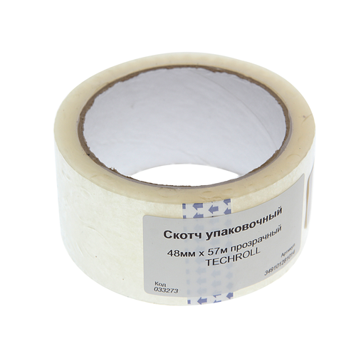 Скотч упаковочный 48ммх57м прозрачный TECHROLL 224₽