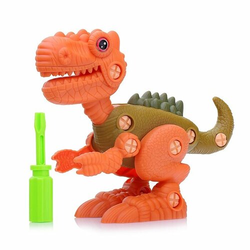 конструктор динозавр с отверткой Конструктор с отверткой Oubaoloon Динозавр пластик, для детей с 3 лет, в пакете (88734D)