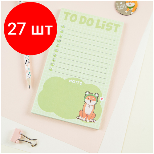 cute love rainbow check list memo pad korean ins to do list notebook message paper planner sticker school stationery 50 sheets Комплект 27 шт, Блок для записей (To Do list) MESHU Cute dog, 10.0*17.0*0.6см, 50л, на склейке