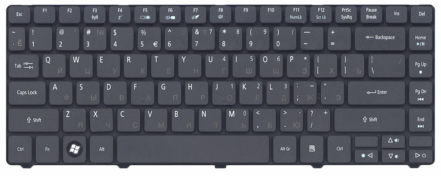 Клавиатура для ноутбука AEZQ1R00010, для ноутбука Acer Aspire 3410, 3810, черная, MB009572