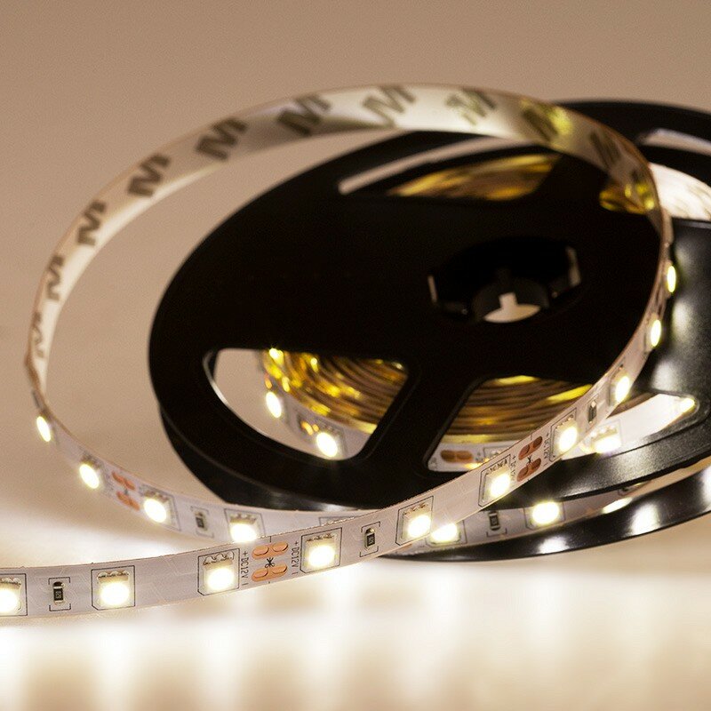 Лента светодиодная 12В SMD5050 144Вт/м 60 LED/м 6500K 10мм 5м IP20 LAMPER цена за 1 шт