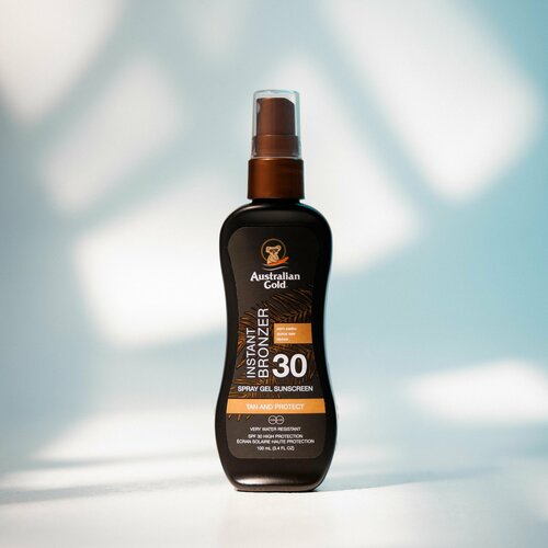 Australian Gold Лосьон для загара SPF 30 Spray Gel With Bronzer, 100мл australian gold лосьон для загара spf 30 spray gel with bronzer 100мл