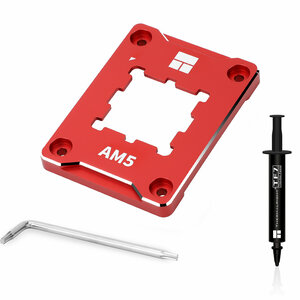 Оригинальная рамка крепления процессора и коррекции изгиба Thermalright для сокета AMD AM5 красная + термопаста