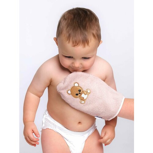 Мочалка детская рукавичка для новорожденных