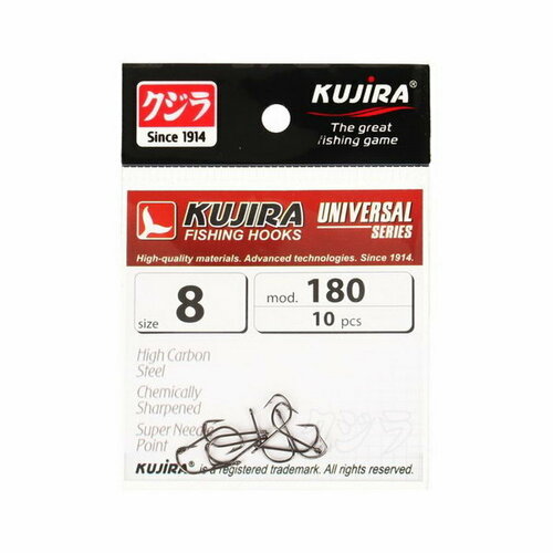 фото Крючки universal 180, цвет bn, № 8, 10 шт. kujira