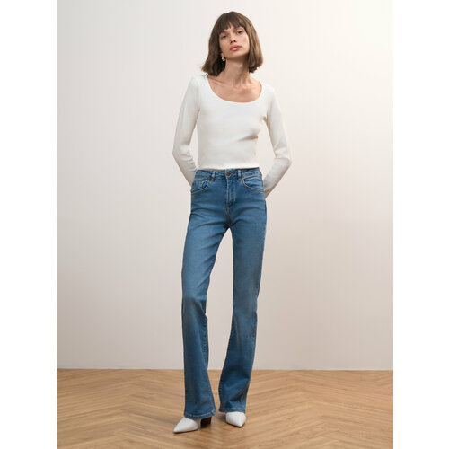 фото Джинсы клеш calista расклешенные джинсы, размер 42, синий