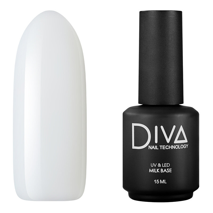 База для гель-лака Diva Nail Technology камуфлирующая основа для ногтей, молочная, 15 мл