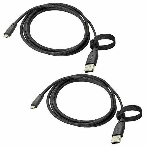 Комплект 2шт LILLHULT лилльхульт кабель USB тип А micro-USB 15 м темно серый 310₽