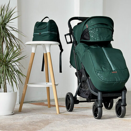 Изображение товара Коляска прогулочная JOYOY, Зеленая звезда, черная рама + сумка (механическая регулировка спинки)