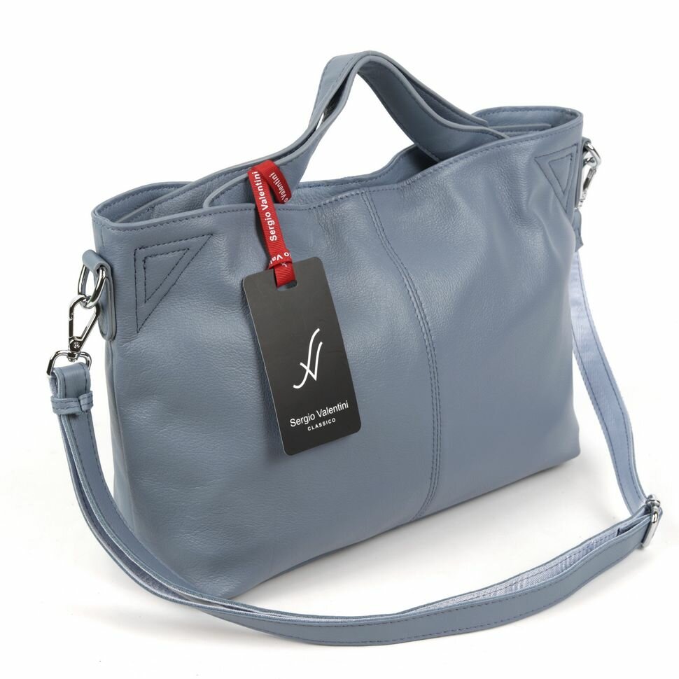 фото Женская мягкая кожаная сумка с короткими ручками Sergio Valentini SV-2098