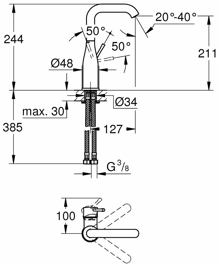 Смеситель Grohe Essence New 23541001 для раковины