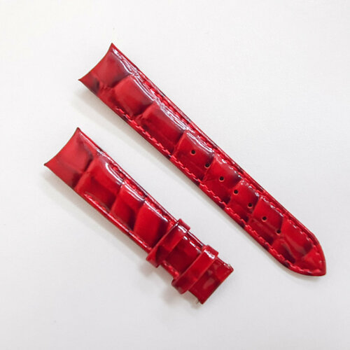 Ремешок TISSOT, фактура под рептилию, размер 18/16 M, красный
